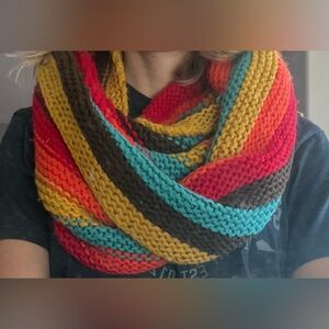 Multicolor Knit Infinity Scarf